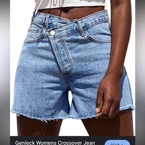 Genleck womens crossover jeam shorts small 26in